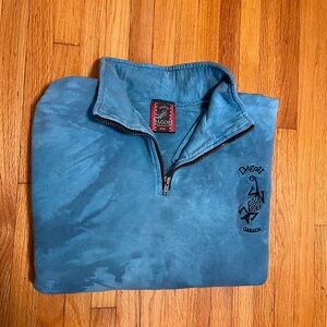 Dagoli Blue Tie-Dye Quarter-Zip Pullover